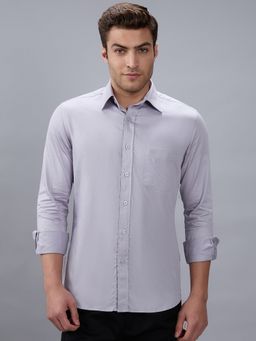 Kenneth Cole - Men Lavender Pure Cotton Solid Slim Fit Shirt