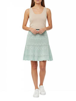 self-portrait - Green Crochet Mini Skirt