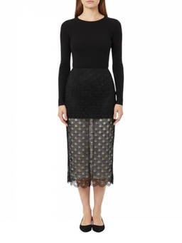 Rotate Birger Christensen - Black Lace Midi Skirt