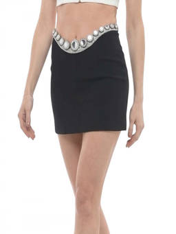 David Koma - Black Embellished Mini Skirt