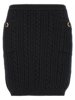 Alessandra Rich - Black Button Skirt