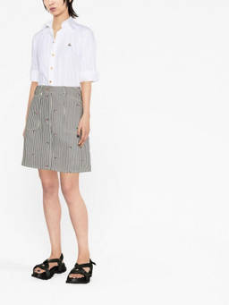 Kenzo - Denim Blackwhiye Striped Print Skirt