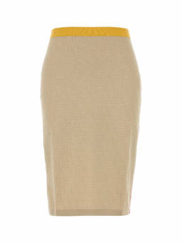 Fendi - Beige Stretch Midi Skirt