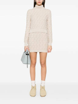 Fendi - Beige Ff Wool Mini Skirt