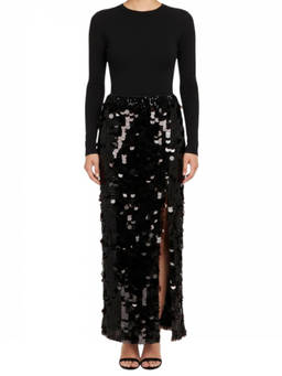 Parosh - Black Embellished Maxi Skirt