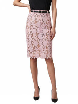 self-portrait - Pink Floral Midi Skirt