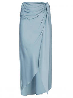 JONATHAN SIMKHAI - Light Blue Draped Midi Skirt