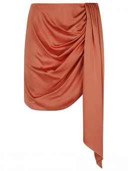 JONATHAN SIMKHAI - Red Draped Mini Skirt