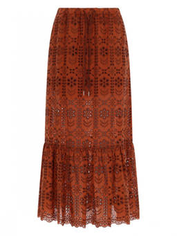 Ps By Paul Smith - Brown Embroidered Maxi Skirt