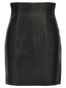 BALMAIN - Black Hw Rolled Skirt