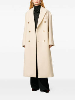 AMI Paris - Off White Long Double-Breasted Coat