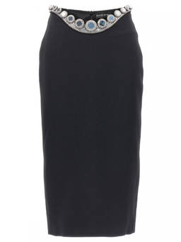 David Koma - Black Puffer Circle Embroidery Skirt