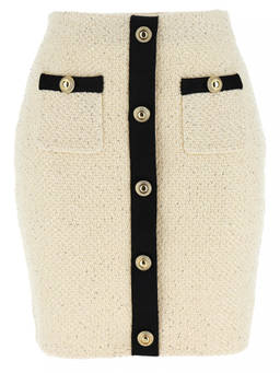 self-portrait - White Knitted Mini Skirt