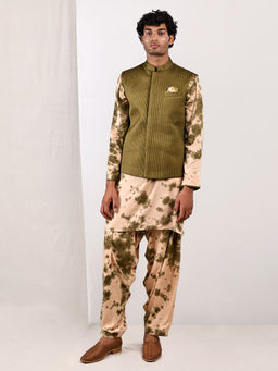 Bohame - Bryn Tie Dye Jacket And Kurta (set Of 3)