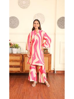 ALLUREARMOIRE - Pink Beige Printed Co-Ord Set