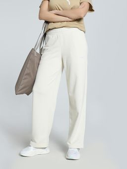 Puma - ESS No.1 Logo Straight Womens White Trackpants