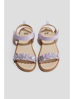 H&M - Girls Purple Appliqued Ankle Strap Sandals