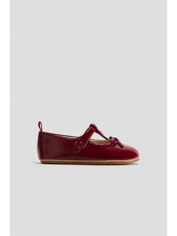 H&M - Girls Red Bow-Detail Mary Janes Ballerinas