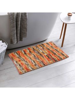 HomeTown - Emilia Micro Chenille Multipurpose Loop Bath Mat 40X60 Cm In Rust Mustard Colour