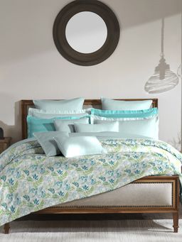 MYTRIDENT - Bedsheet Set,Cotton,210 TC,1 Bedsheet & 2 Pillow Covers-BEACH GLASS (King)