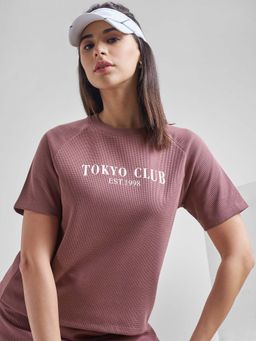 TOKYO TALKIES - Women Purple Printed Boxy T-Shirt