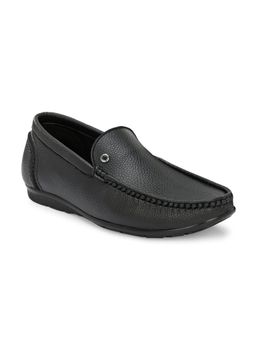 Hitz - Men's Black Synthetic Slip-On Comfort Loafer Shoes