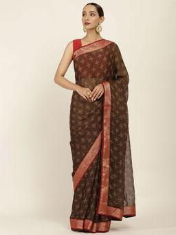 Soch - Printed Georgette Saree with Unstitched Blouse
