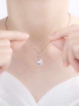 Jewels Galaxy - Rose Gold Plated American Diamond Studded Korean Pendant