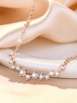 Jewels Galaxy - Rose Gold Plated American Diamond Studded Korean Pendant
