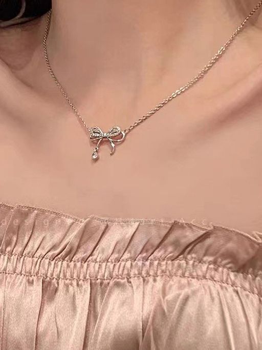 Jewels Galaxy Rose Gold Plated American Diamond Studded Shape Korean Pendant
