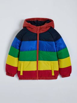 Hopscotch - Multi-Color Hooded Colorblock Jacket