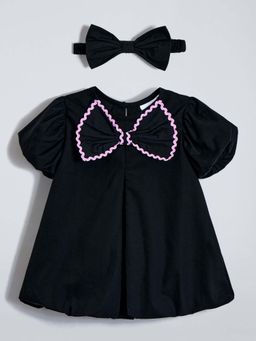 Hopscotch - Bow Applique Cotton Dress & Headband
