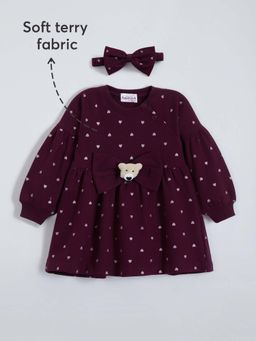 Hopscotch - Purple Teddy Bow Dress & Headband