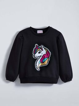 Hopscotch - Black Unicorn Sweatshirt
