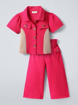 Hopscotch - Pink Colorblock Shirt & Pants