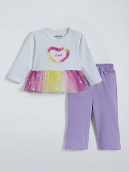 Hopscotch - Girls White Top & Pant