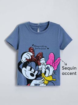 Hopscotch - Blue Cotton T-shirt