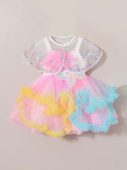 Hopscotch - Multi-Color Dress with Cape