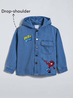 Hopscotch - Blue Graphic Denim Jacket