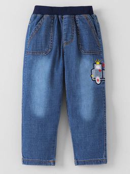 Hopscotch - Blue Embroidered Jeans