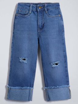 Hopscotch - Blue Wide Leg Jeans