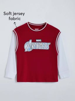 Hopscotch - Red Avengers Varsity Cotton T-shirt