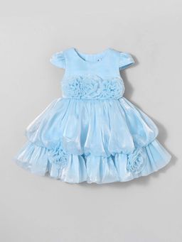 Hopscotch - Blue Floral Applique Dress