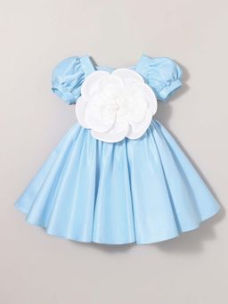 Hopscotch - Blue Oversized Floral Dress