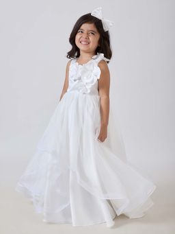 Hopscotch - White Floral Gown with Headband