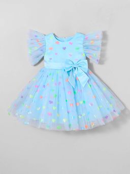 Hopscotch - Blue Applique Dress