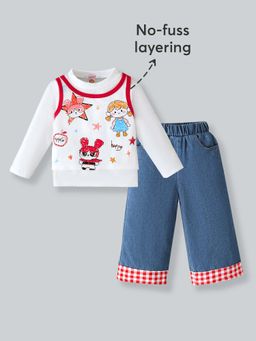 Hopscotch - Girls Graphic Sweatshirt and Jeans