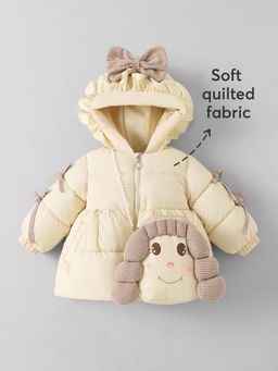 Hopscotch - Cream Hooded Jacket With Handbag