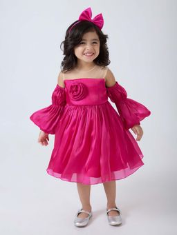 Hopscotch - Pink Floral Dress with Headband