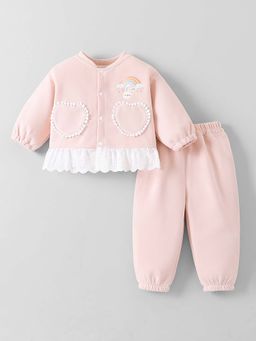 Hopscotch - Pink Schiffli Bunny Top & Pants